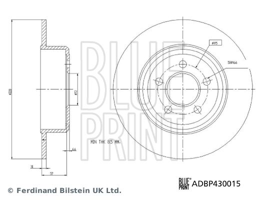 BLUE PRINT stabdžių diskas ADBP430015